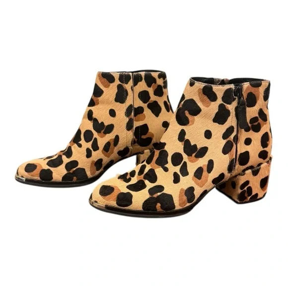 Cole Haan Grand Ambition Tan and Black Leopard Ankle Boots 5.5 EUC - Picture 7 of 14